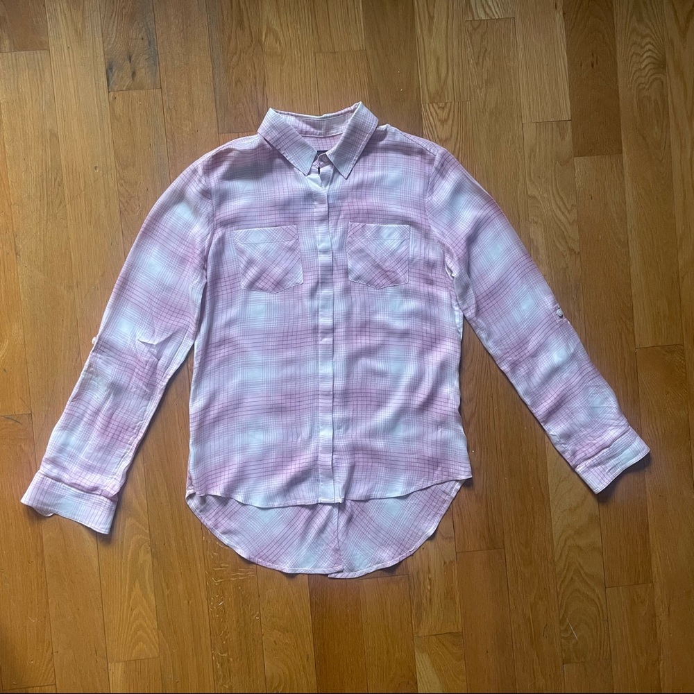 Pendleton Pink Plaid Button-up Shirt XS High-low Hem